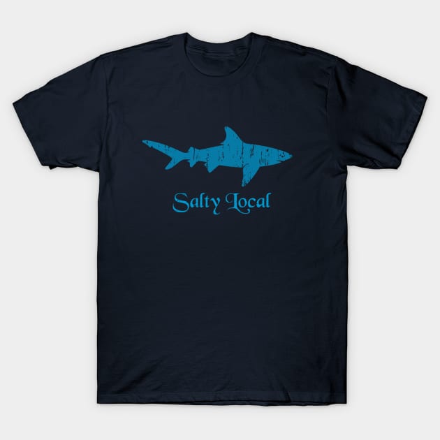 Salty Local - Blue Mako Shark T-Shirt by Bigfinz